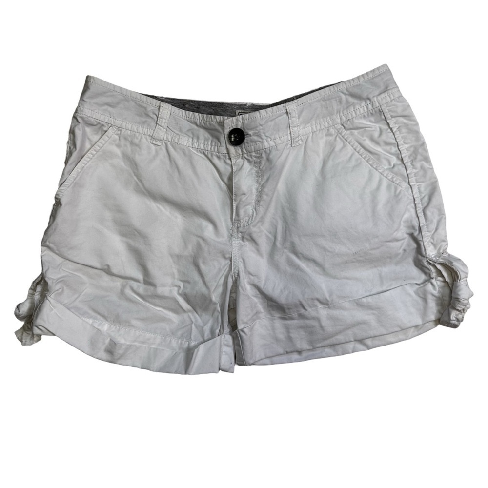 Converse One Star White Shorts Size 4 Tie Detail at the Hem Cuffed Cotton NWOT